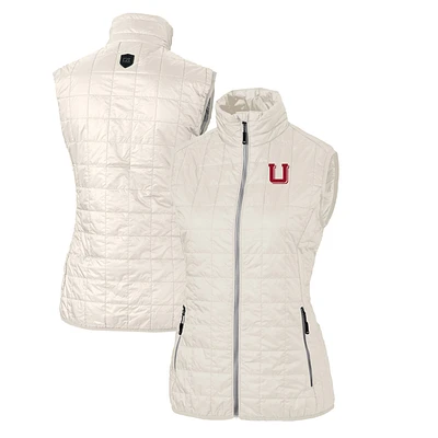 Women's Cutter & Buck Cream Utah Utes Vault Rainier PrimaLoft Eco Full-Zip Puffer Vest