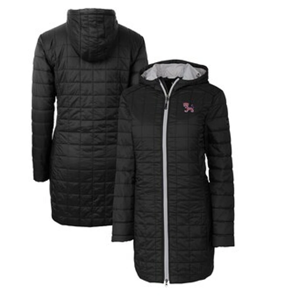 Women's Cutter & Buck Black Clemson Tigers Vault Rainier Primaloft Eco Hooded Long Coat