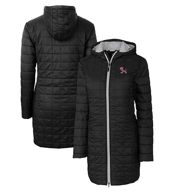 Women's Cutter & Buck Black Clemson Tigers Vault Rainier Primaloft Eco Hooded Long Coat