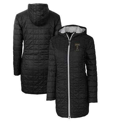 Women's Cutter & Buck Black Georgia Tech Yellow Jackets Vault Rainier Primaloft Eco Hooded Long Coat