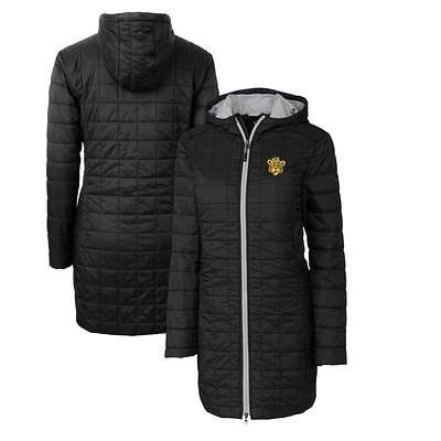 Women's Cutter & Buck Black Missouri Tigers Vault Rainier Primaloft Eco Hooded Long Coat