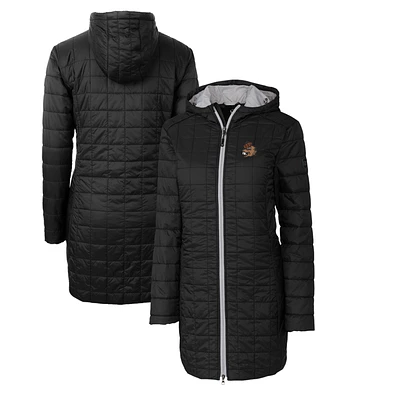 Women's Cutter & Buck Black Oregon State Beavers Vault Rainier Primaloft Eco Hooded Long Coat