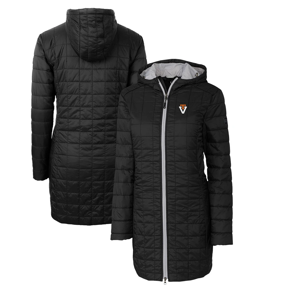 Women's Cutter & Buck Black Virginia Tech Hokies Vault Rainier Primaloft Eco Hooded Long Coat