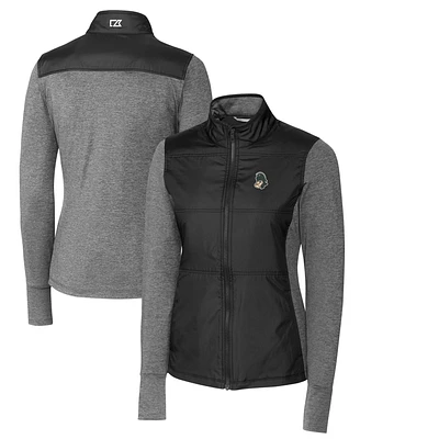 Women's Cutter & Buck Black Michigan State Spartans Vault Stealth Hybrid Quilted Full-Zip Jacket