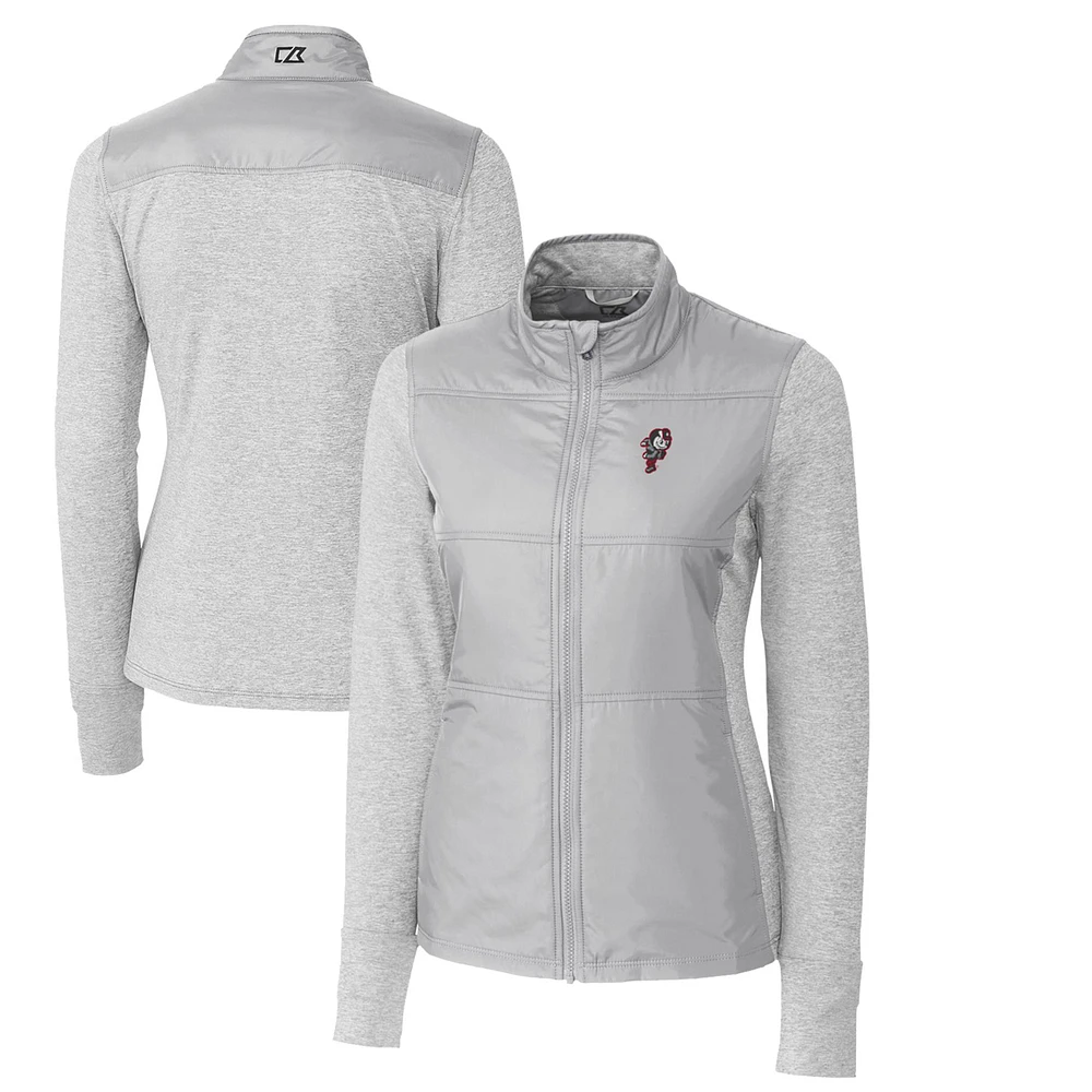 Women's Cutter & Buck Ohio State Buckeyes Vault Stealth Hybrid Quilted Full-Zip Jacket