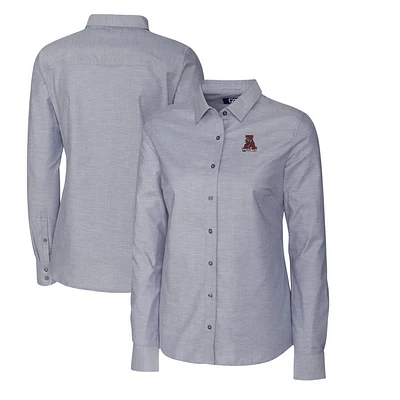 Women's Cutter & Buck Charcoal Alabama Crimson Tide Oxford Stretch Long Sleeve Button-Up Shirt