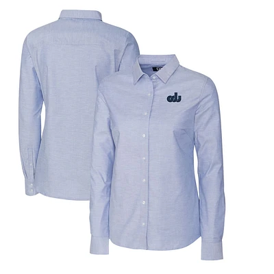 Women's Cutter & Buck Light Blue Old Dominion Monarchs Oxford Stretch Long Sleeve Button-Up Shirt