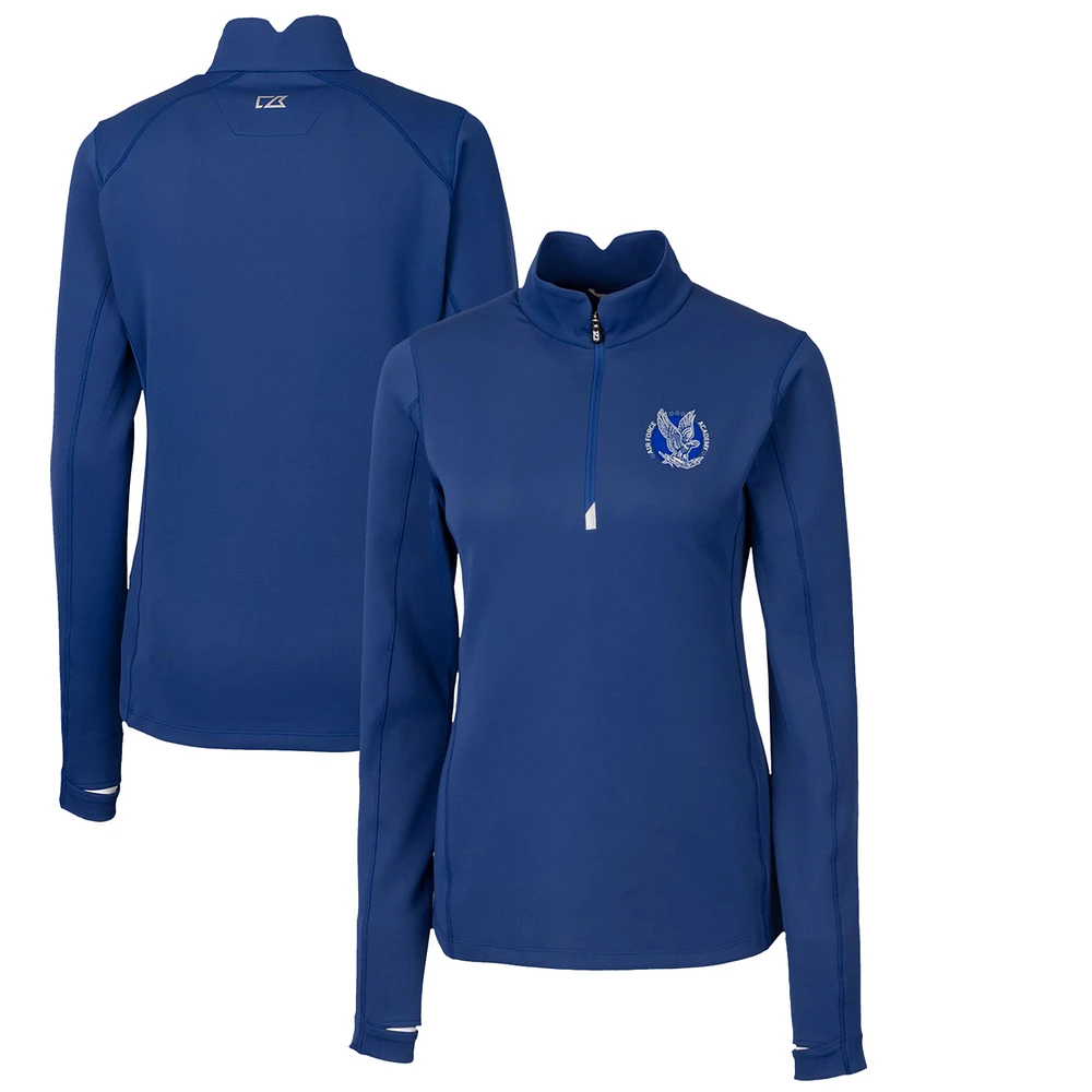 Women's Cutter & Buck Royal Air Force Falcons Traverse Stretch Quarter-Zip Pullover Top