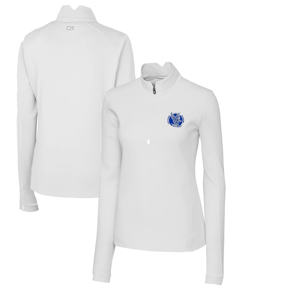 Women's Cutter & Buck White Air Force Falcons Traverse Stretch Quarter-Zip Pullover Top