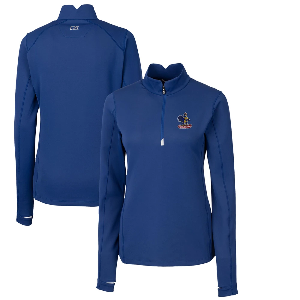 Women's Cutter & Buck Royal Delaware Fightin' Blue Hens Traverse Stretch Quarter-Zip Pullover Top