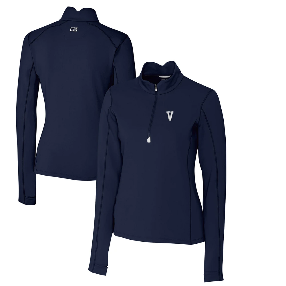 Women's Cutter & Buck Navy Villanova Wildcats Traverse Stretch Quarter-Zip Pullover Top