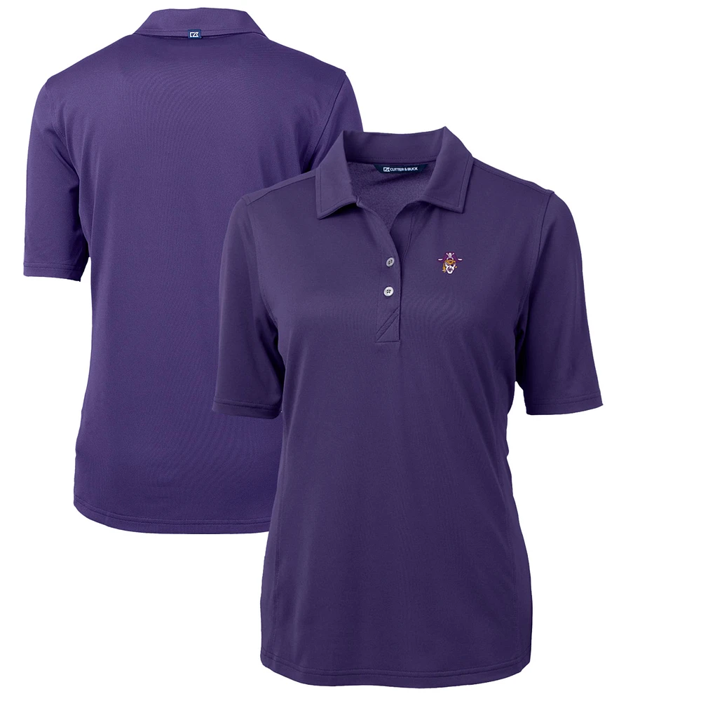 Women's Cutter & Buck Purple ECU Pirates Team Virtue Eco Pique Recycled Polo