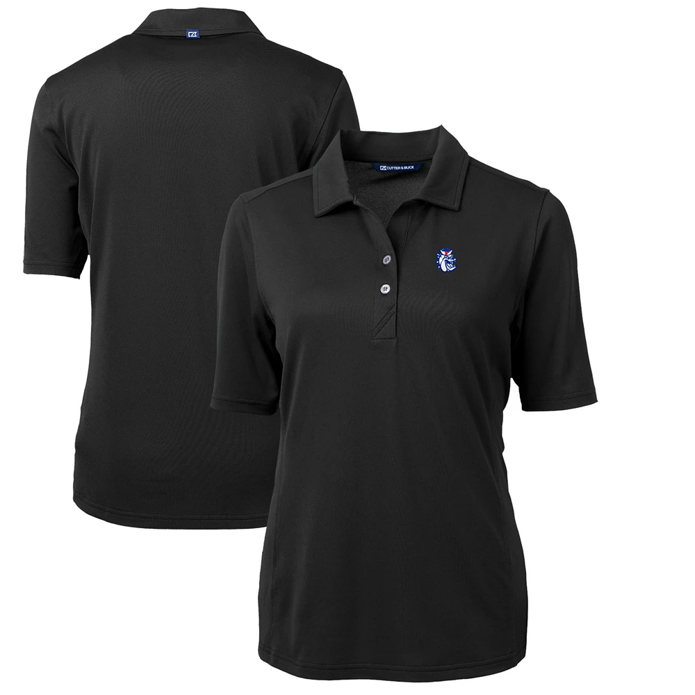 Women's Cutter & Buck Black Fresno State Bulldogs Team Virtue Eco Pique Recycled Polo