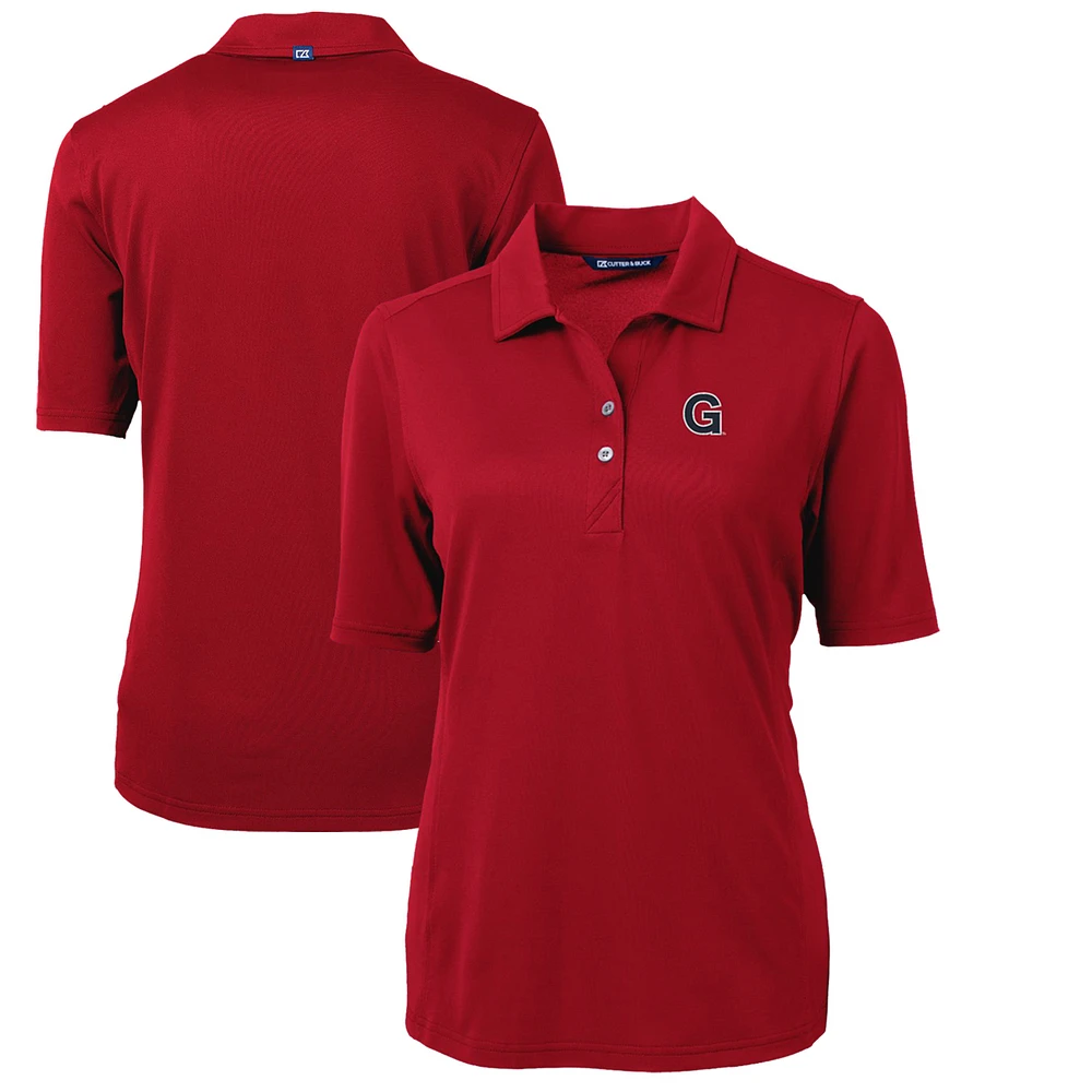 Women's Cutter & Buck Red Gonzaga Bulldogs Team Virtue Eco Pique Recycled Polo