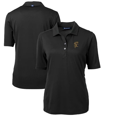 Women's Cutter & Buck Black Grambling Tigers Team Virtue Eco Pique Recycled Polo