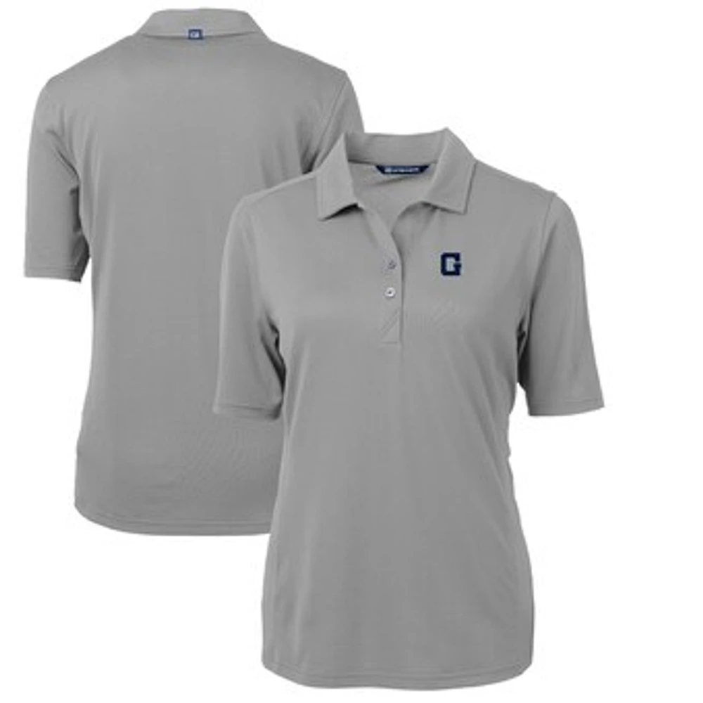 Women's Cutter & Buck Gray Georgetown Hoyas Team Virtue Eco Pique Recycled Polo