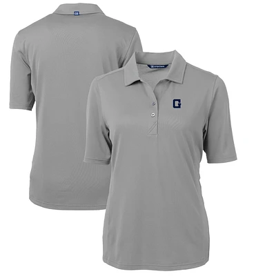 Women's Cutter & Buck Gray Georgetown Hoyas Team Virtue Eco Pique Recycled Polo