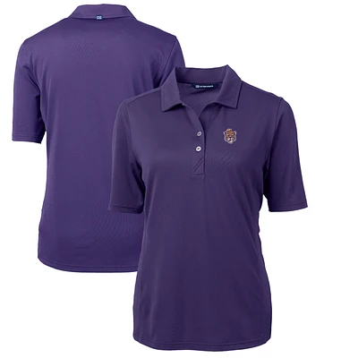 Women's Cutter & Buck Purple LSU Tigers Team Virtue Eco Pique Recycled Polo