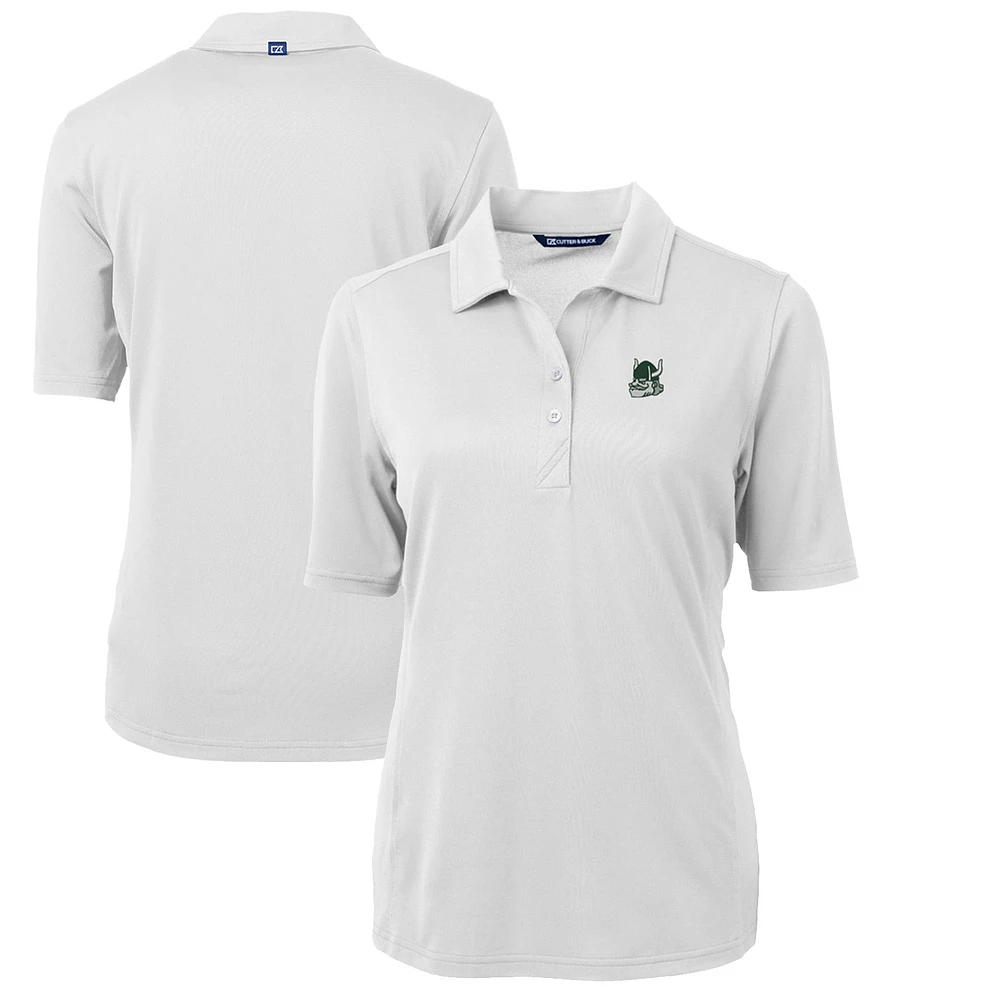 Women's Cutter & Buck White Portland State Vikings Team Virtue Eco Pique Recycled Polo