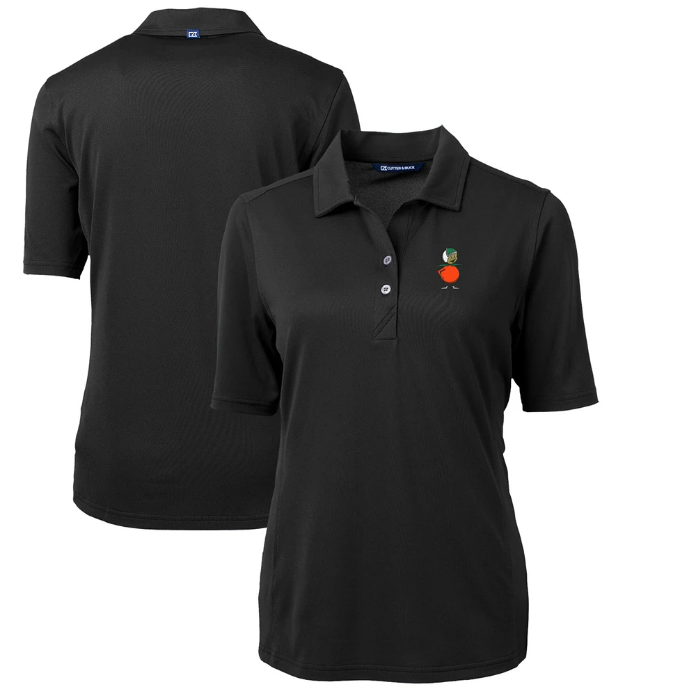 Women's Cutter & Buck Black UCF Knights Team Virtue Eco Pique Recycled Polo