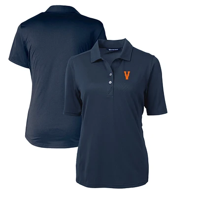 Women's Cutter & Buck Navy Virginia Cavaliers Vintage Team Virtue Eco Pique Recycled Polo