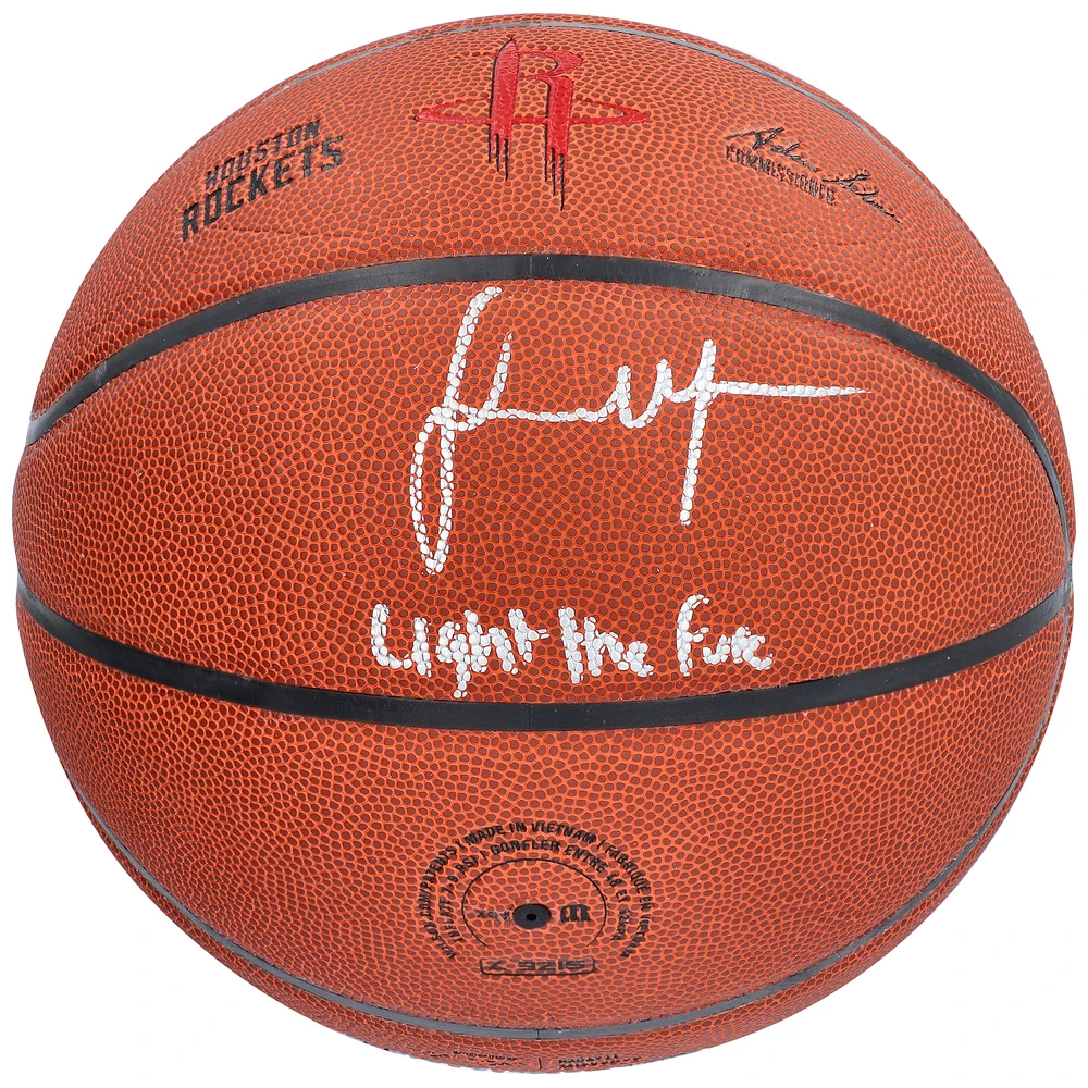 Jalen Green Houston Rockets Autographed Wilson Team Logo Basketball with "Light The Fuse" Inscription