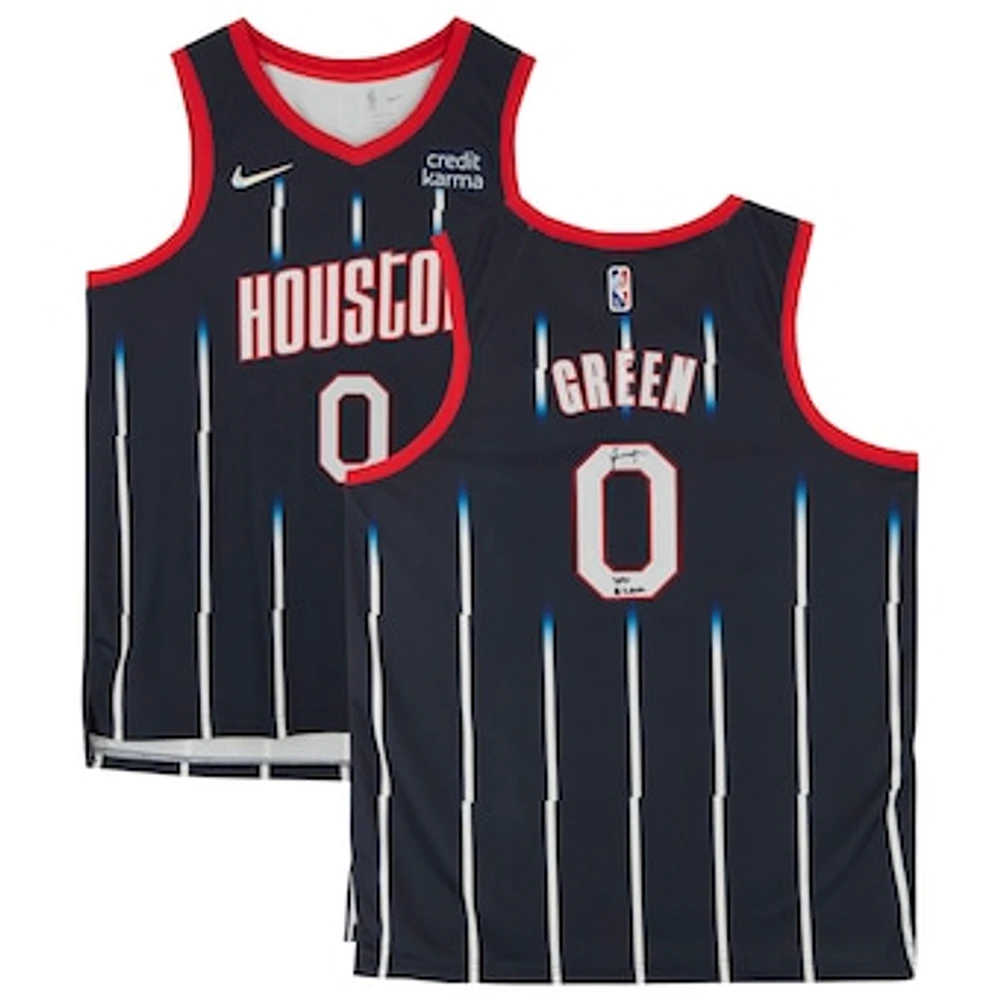 Jalen Green Navy Houston Rockets Autographed Nike 2021-22 Mixtape Swingman Jersey with "2021 #2 Pick" Inscription