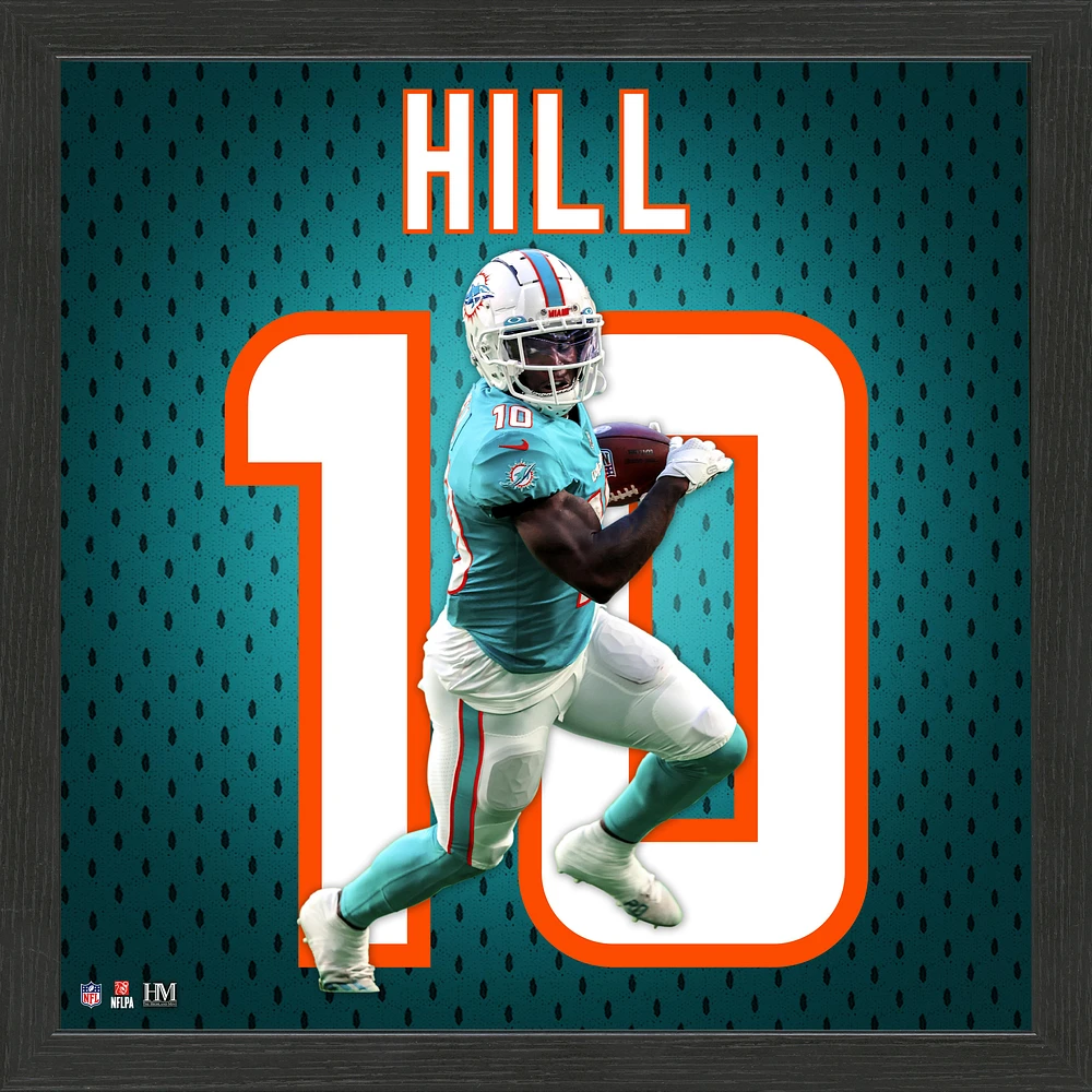 Highland Mint Tyreek Hill Miami Dolphins 13'' x 13'' Jersey Impact Frame