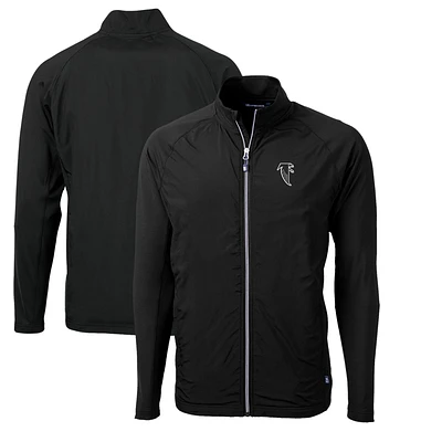 Men's Cutter & Buck Black Atlanta Falcons Adapt Eco Knit Hybrid Recycled Big & Tall Full-Zip Throwback Jacket