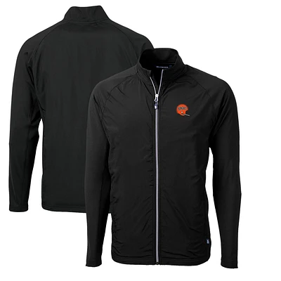 Men's Cutter & Buck Black Cincinnati Bengals Adapt Eco Knit Hybrid Recycled Big & Tall Full-Zip Throwback Jacket