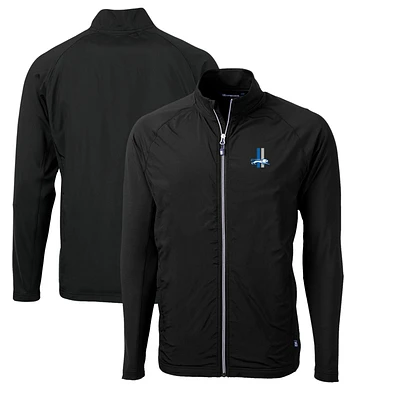 Men's Cutter & Buck Detroit Lions Adapt Eco Knit Hybrid Recycled Big Tall Full-Zip Throwback Jacket