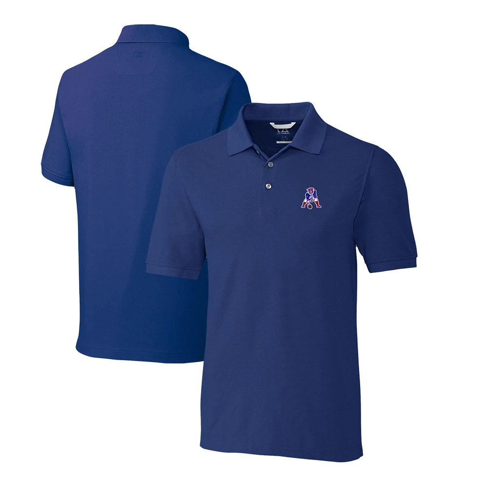 Men's Cutter & Buck Royal New England Patriots Advantage Tri-Blend Pique Big Tall Throwback Polo