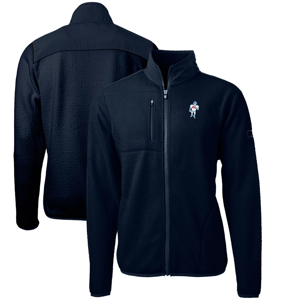 Men's Cutter & Buck Navy Houston Oilers Cascade Eco Sherpa Big Tall Fleece Full-Zip Throwback Jacket