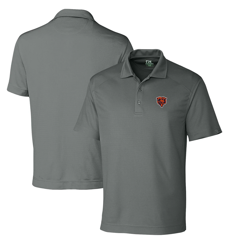 Men's Cutter & Buck Steel Chicago Bears Throwback Logo Big & Tall DryTec Genre Textured Solid Polo