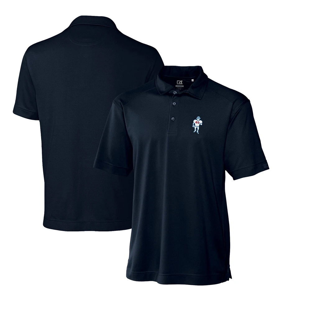 Men's Cutter & Buck Navy Houston Oilers Throwback Logo Big & Tall DryTec Genre Textured Solid Polo