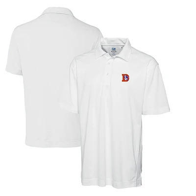 Men's Cutter & Buck White Denver Broncos Throwback Logo Big Tall DryTec Genre Textured Solid Polo