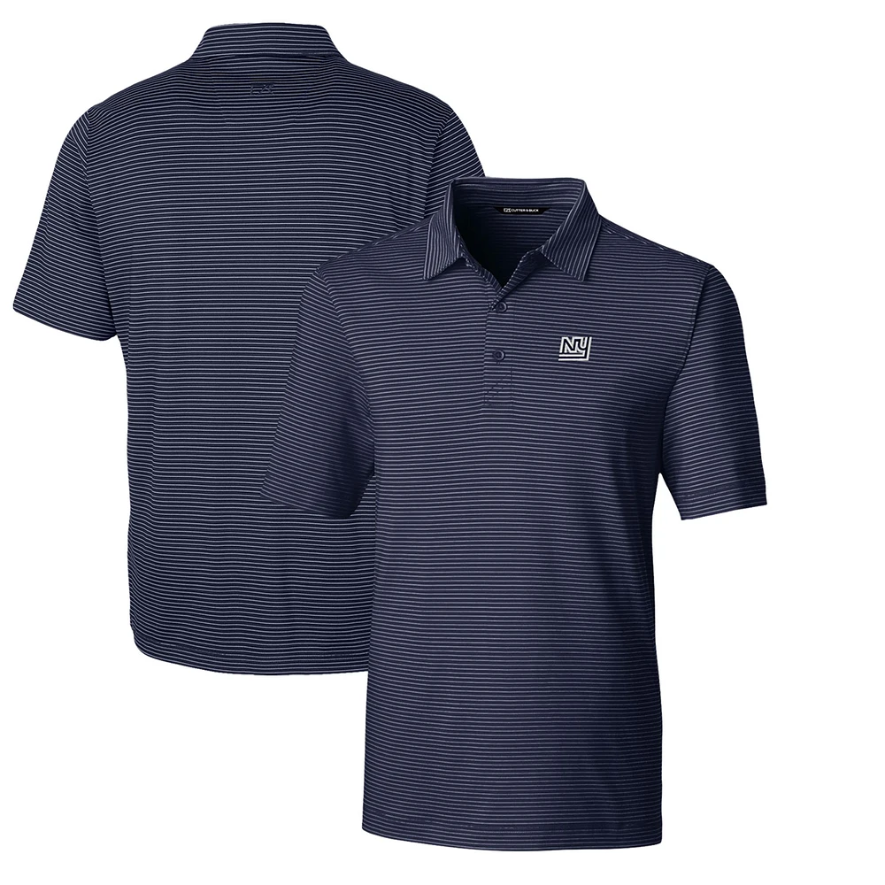 Men's Cutter & Buck Navy New York Giants Throwback Logo Big & Tall Forge Pencil Stripe Stretch Polo