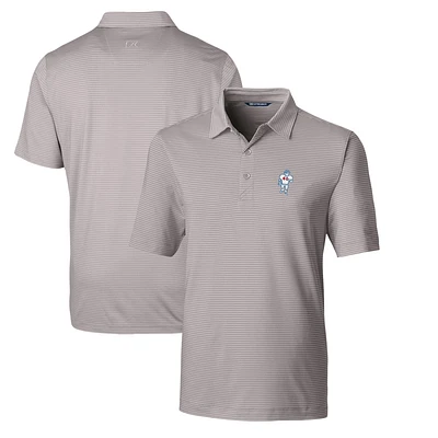 Men's Cutter & Buck Gray Houston Oilers Throwback Logo Big Tall Forge Pencil Stripe Stretch Polo