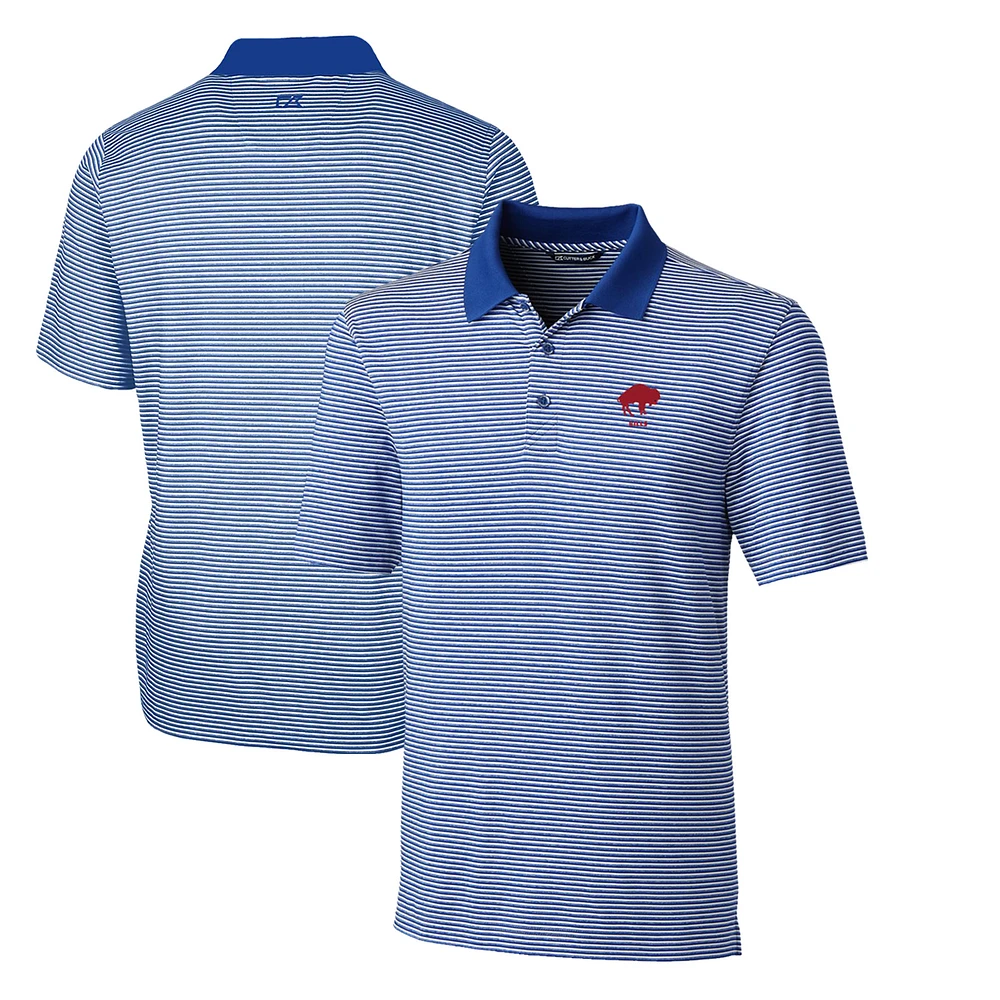 Men's Cutter & Buck Royal Buffalo Bills Throwback Logo Big Tall Forge Tonal Stripe Stretch Polo