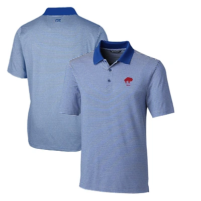 Men's Cutter & Buck Royal Buffalo Bills Throwback Logo Big Tall Forge Tonal Stripe Stretch Polo