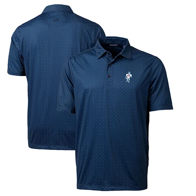 Men's Cutter & Buck Navy Houston Oilers Throwback Logo Big & Tall Pike Double Dot Print Stretch Polo