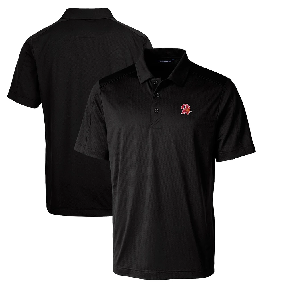 Men's Cutter & Buck Black Tampa Bay Buccaneers Throwback Logo Big Tall Prospect Textured Stretch Polo