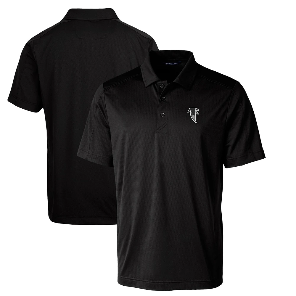 Men's Cutter & Buck Black Atlanta Falcons Throwback Logo Big Tall Prospect Textured Stretch Polo