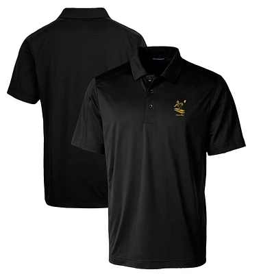 Men's Cutter & Buck Black Pittsburgh Steelers Throwback Logo Big Tall Prospect Textured Stretch Polo