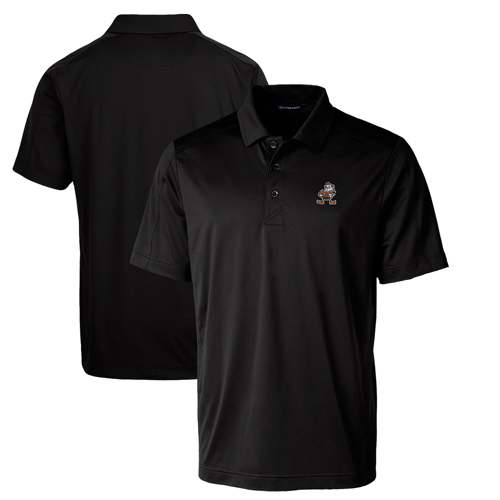 Men's Cutter & Buck Black Cleveland Browns Throwback Logo Big Tall Prospect Textured Stretch Polo