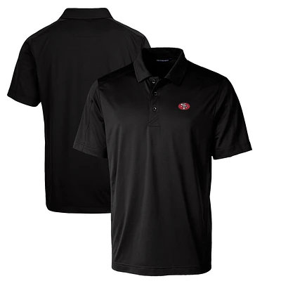 Men's Cutter & Buck Black San Francisco 49ers Throwback Logo Big Tall Prospect Textured Stretch Polo