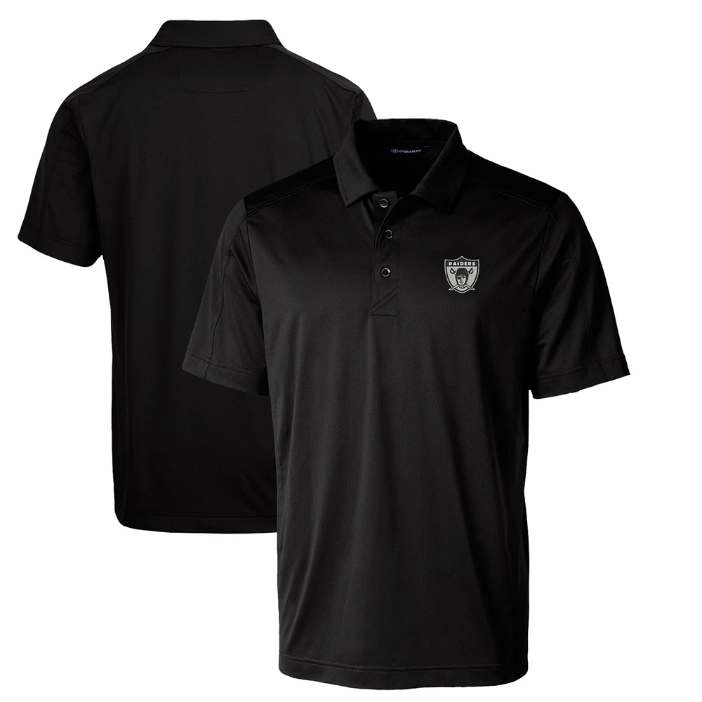 Men's Cutter & Buck Black Las Vegas Raiders Throwback Logo Big Tall Prospect Textured Stretch Polo