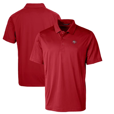 Men's Cutter & Buck Scarlet San Francisco 49ers Throwback Logo Big & Tall Prospect Textured Stretch Polo