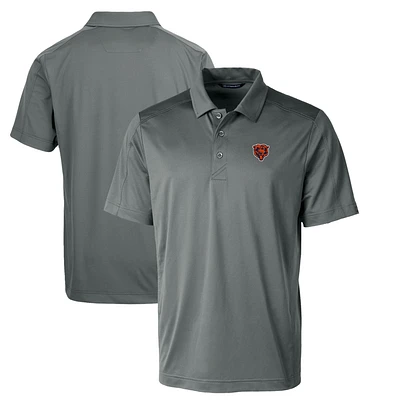 Men's Cutter & Buck Steel Chicago Bears Throwback Logo Big Tall Prospect Textured Stretch Polo