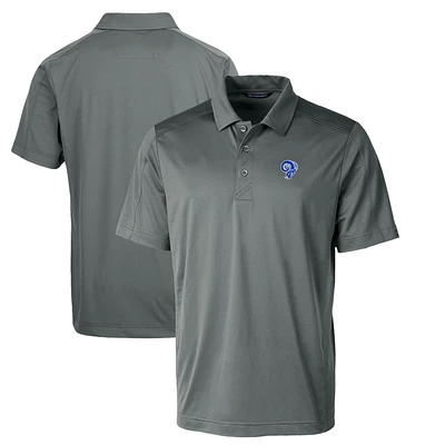 Men's Cutter & Buck Steel Los Angeles Rams Throwback Logo Big Tall Prospect Textured Stretch Polo